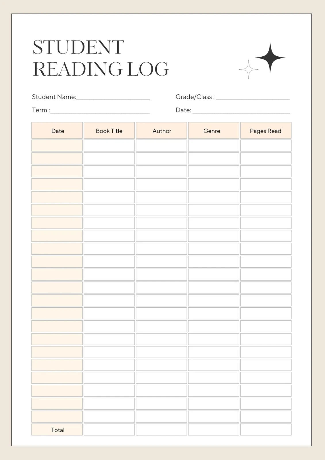 Free And Customizable Reading Log Templates
