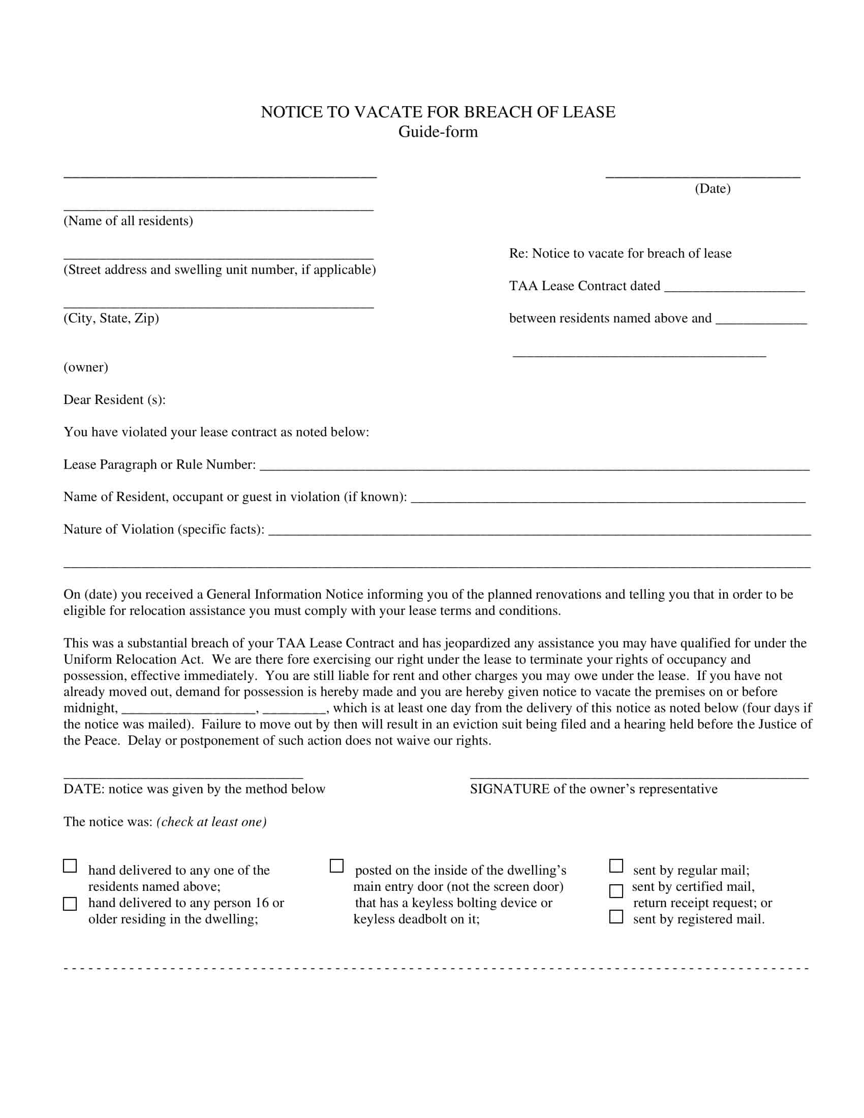 Free And Printable Eviction Notice Templates PDF Word 30 Day