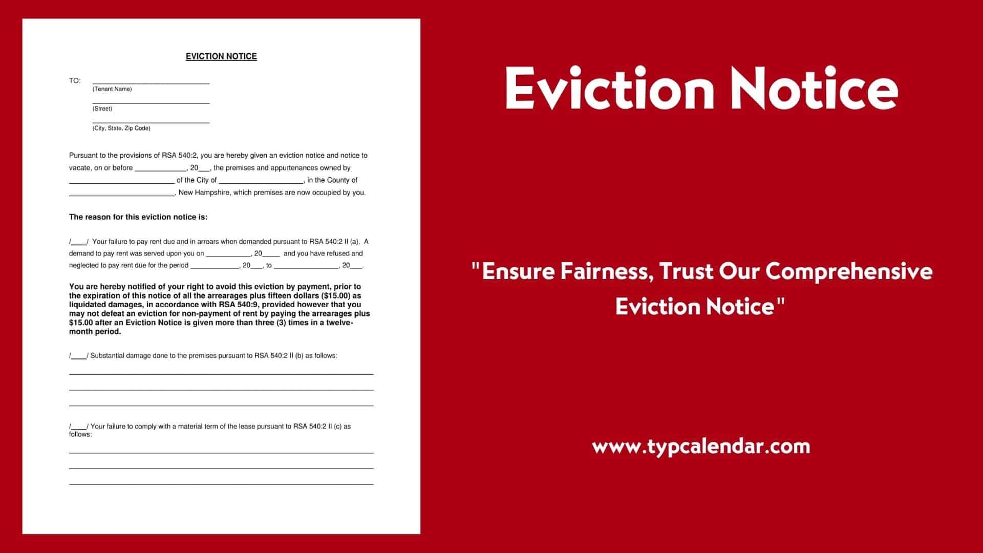 Free And Printable Eviction Notice Templates PDF Word 30 Day