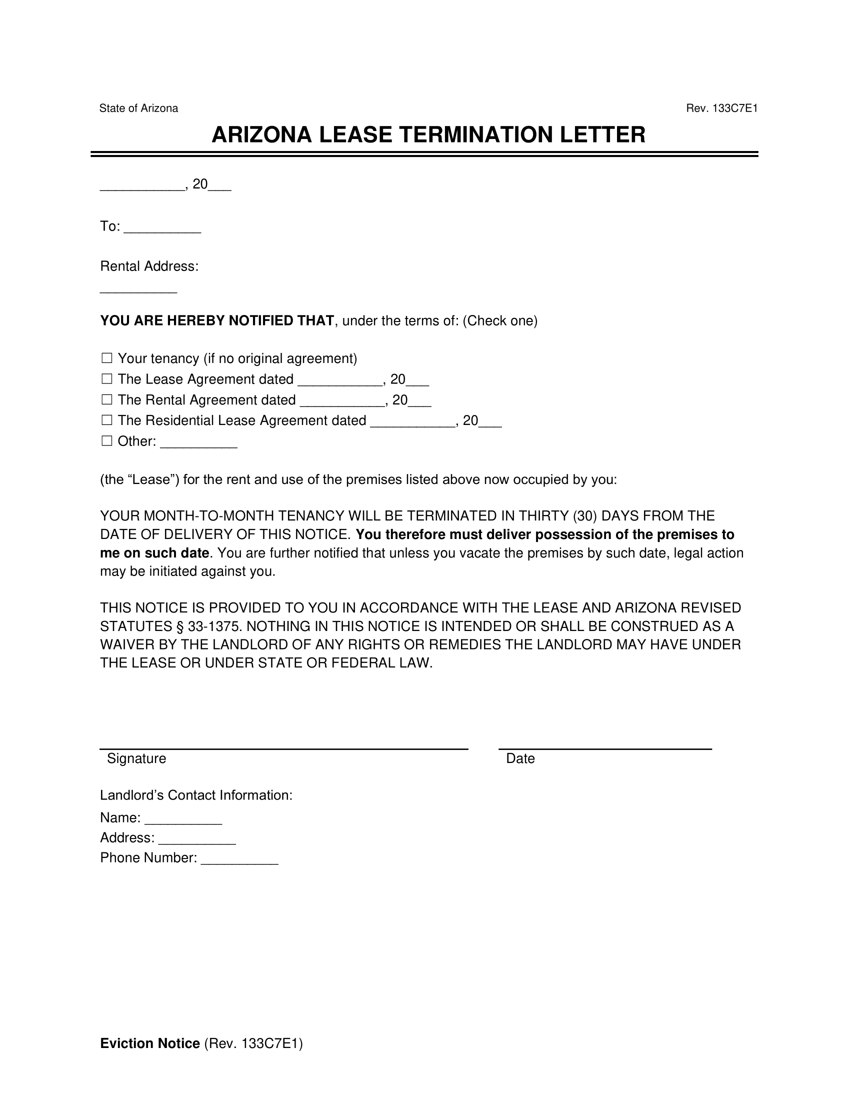Free Arizona Eviction Notice Forms 5 10 30 Day Arizona Eviction Templates