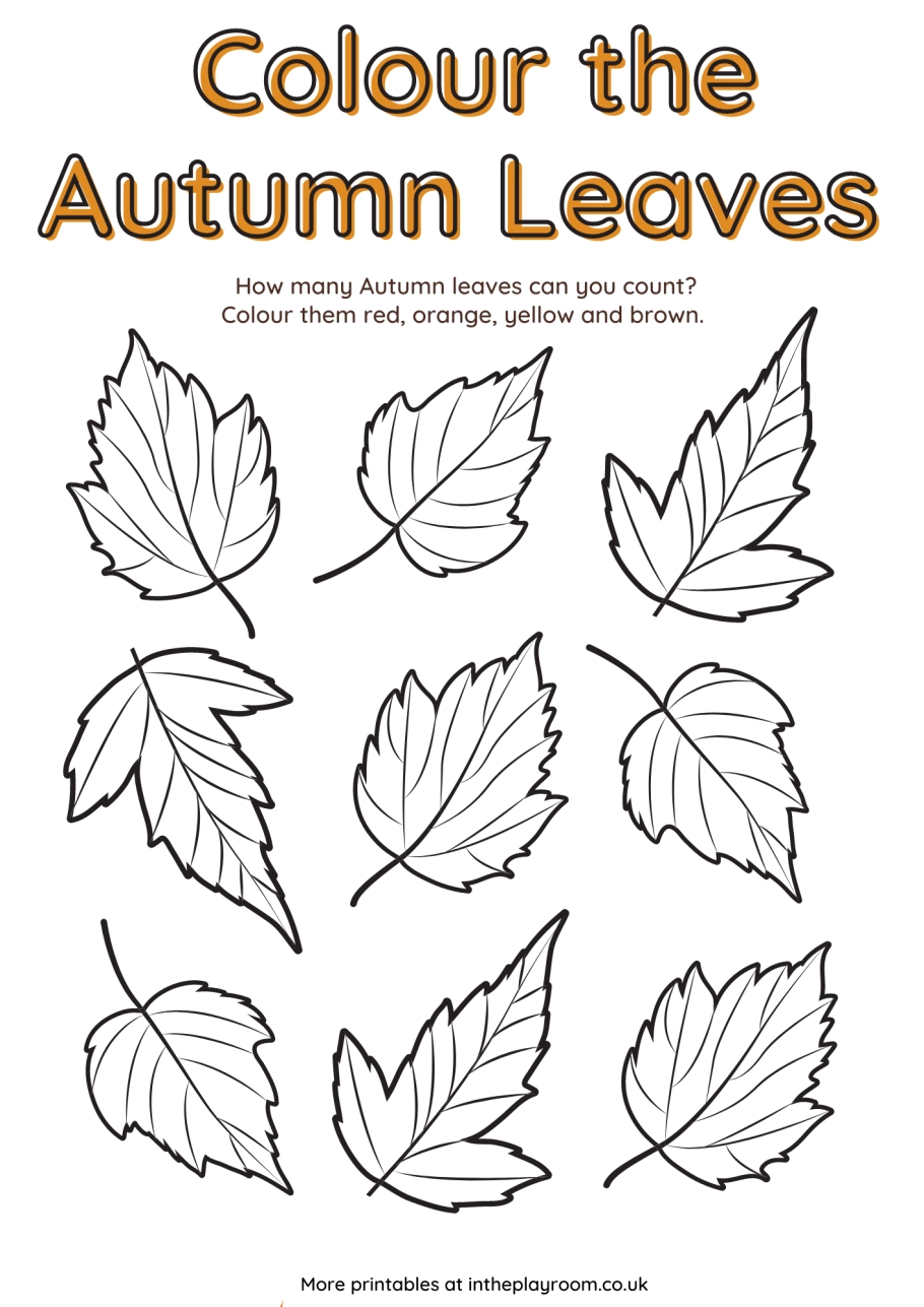 Free Autumn Printables Autumn Leaf Coloring Cutting And Sticking Fall Tree Craft In The Playroom