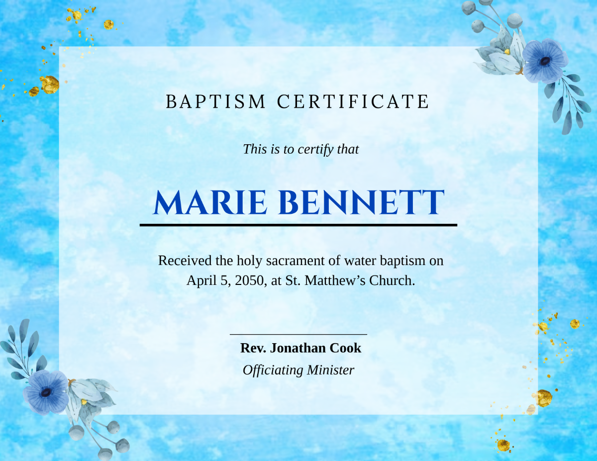 Free Baptism Certificate Templates To Edit Online