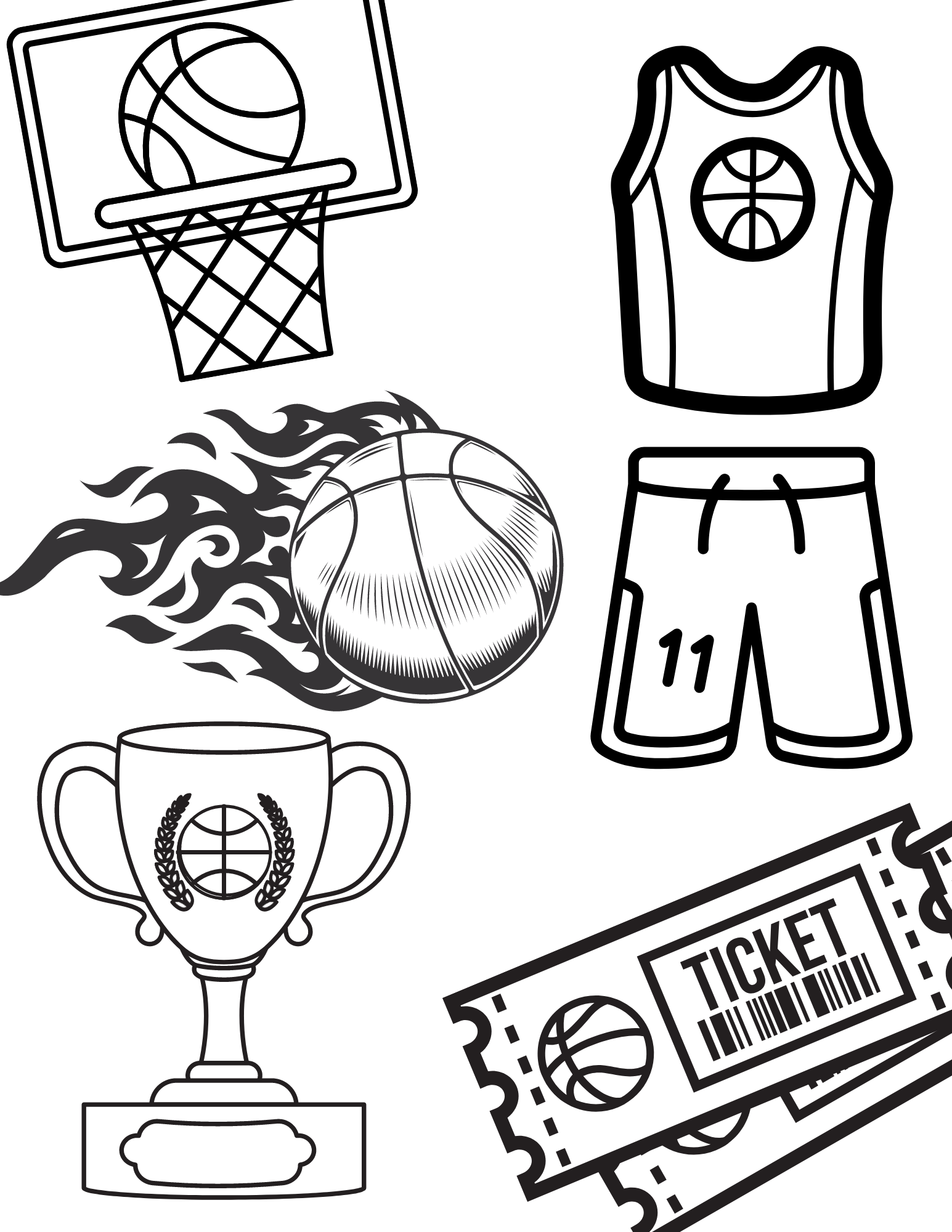 Free Basketball Coloring Pages AllFreePaperCrafts