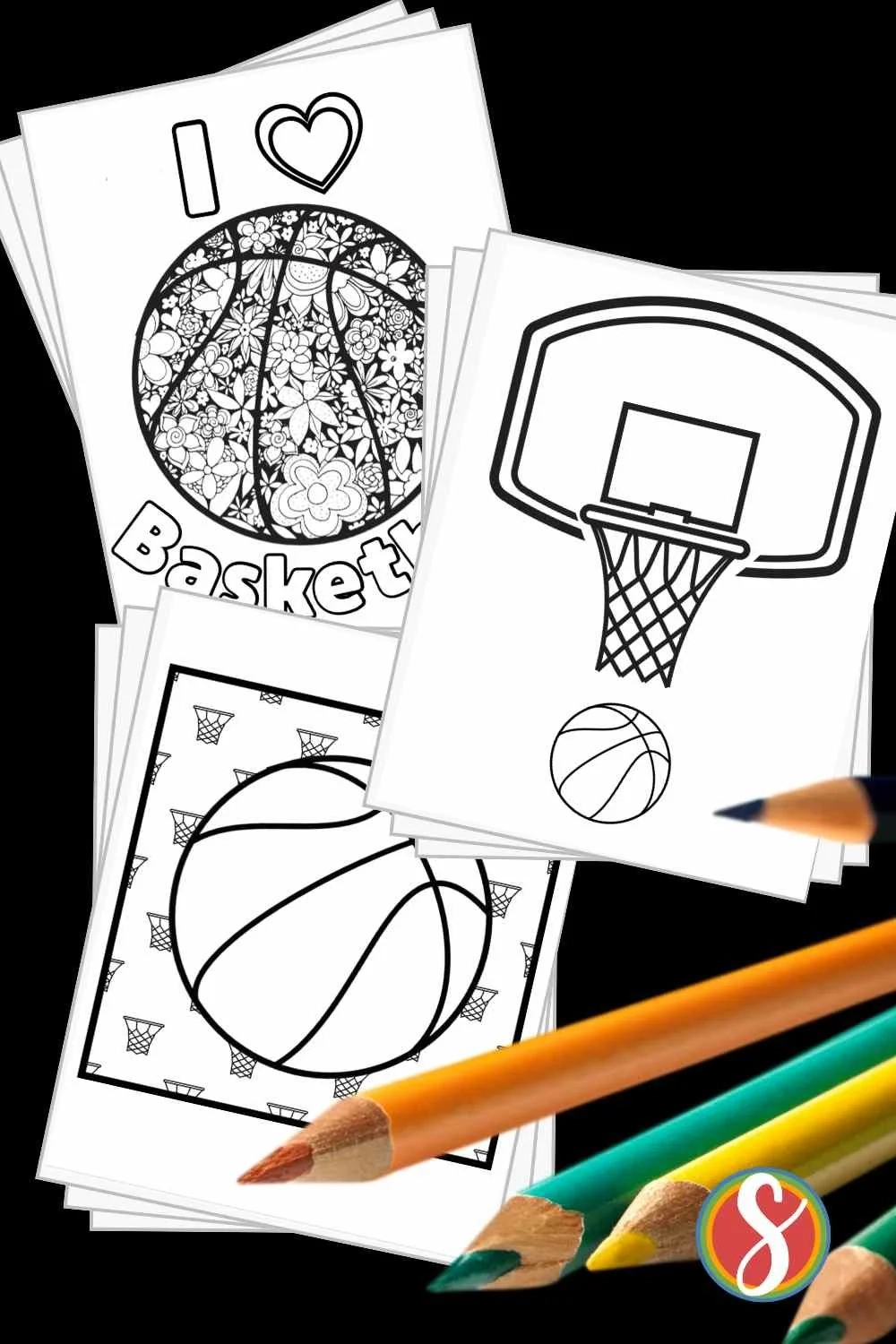 Free Basketball Coloring Pages Stevie Doodles