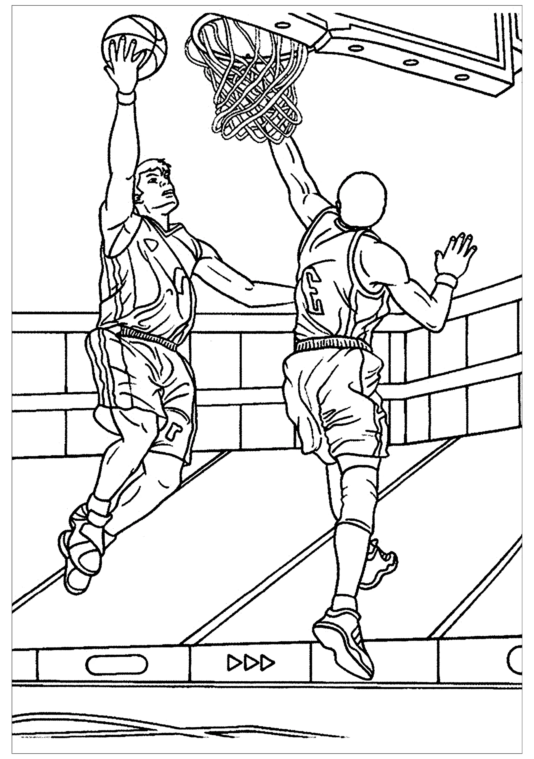 Free Basketball Drawing To Print And Color Basketball Coloring Pages