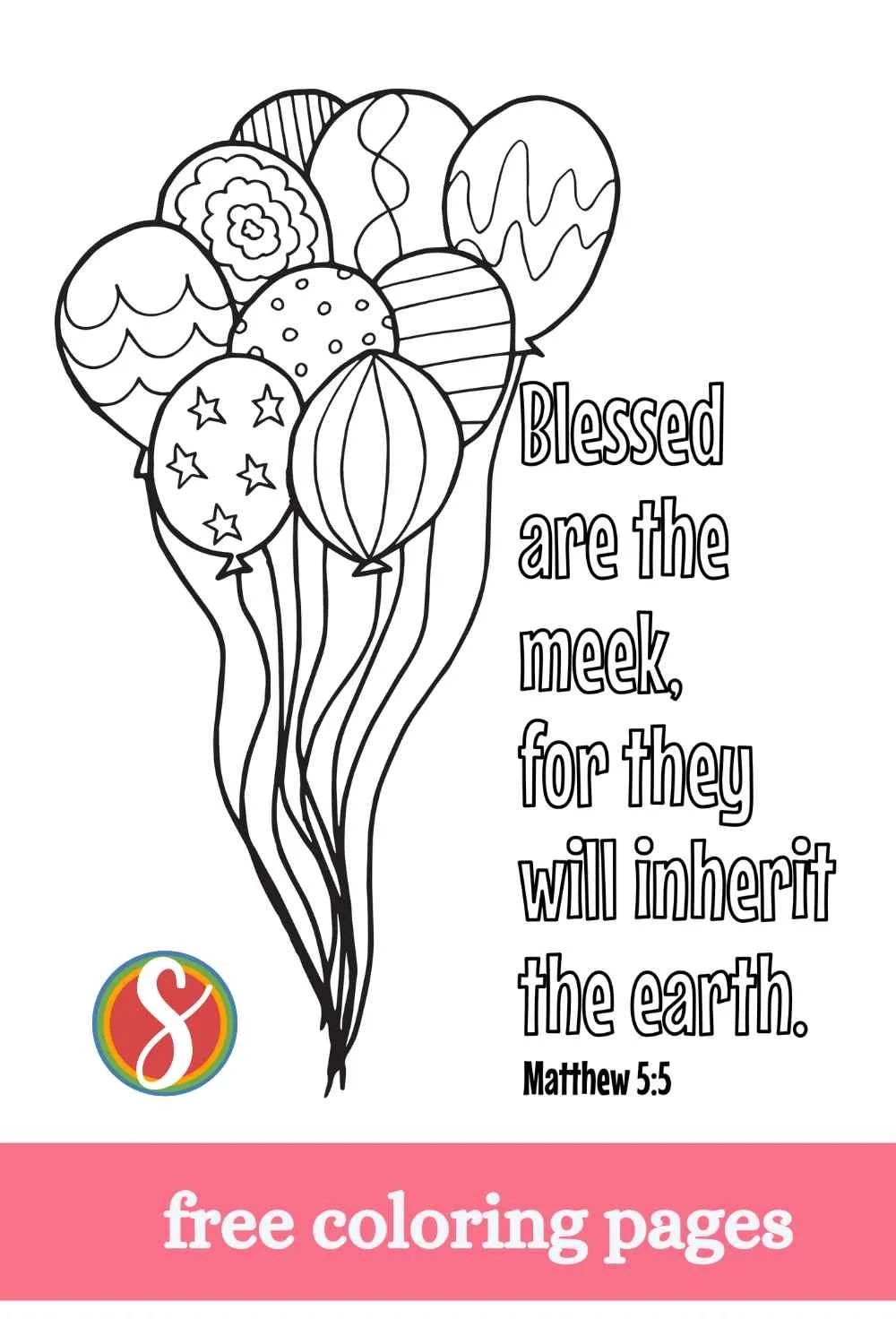 Free Beatitudes Coloring Pages Stevie Doodles