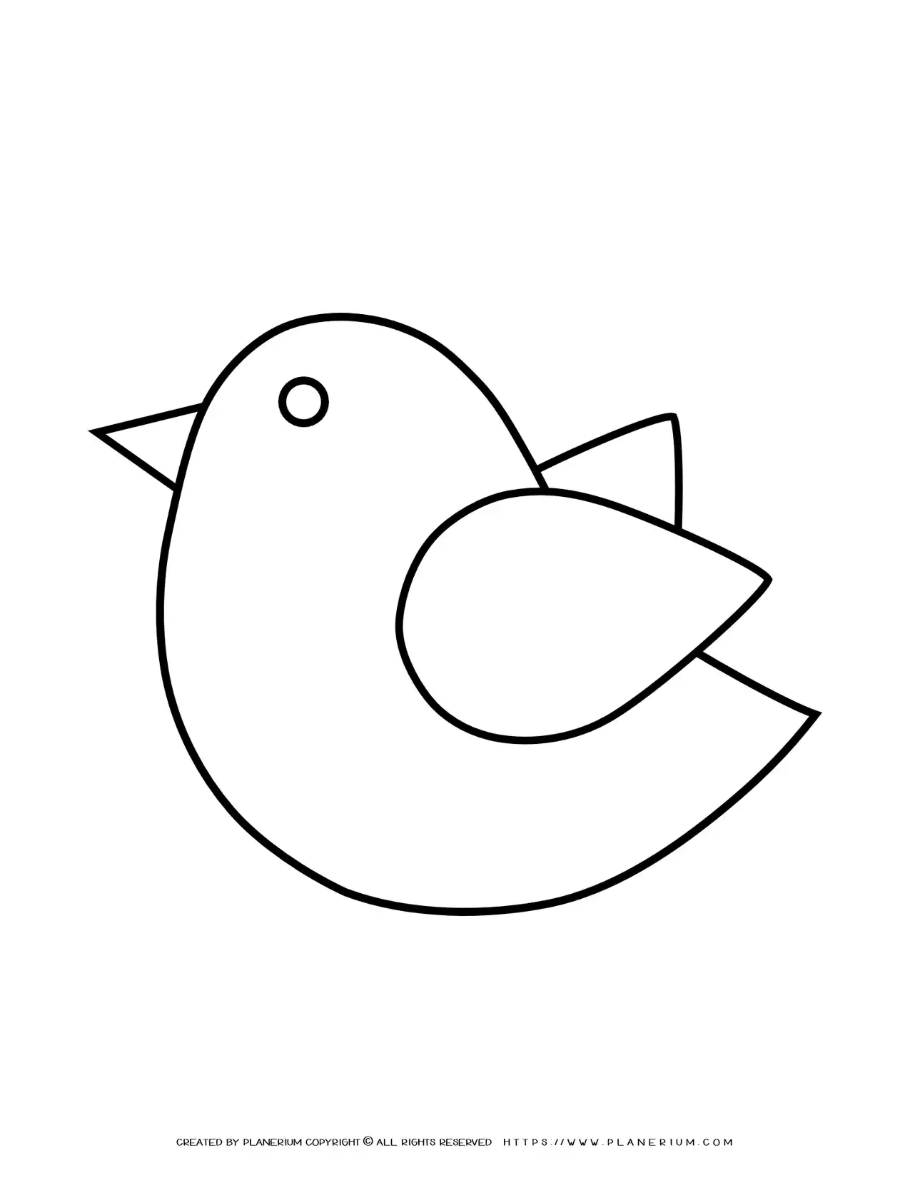 Free Bird Outline Template For Spring Crafts Lessons