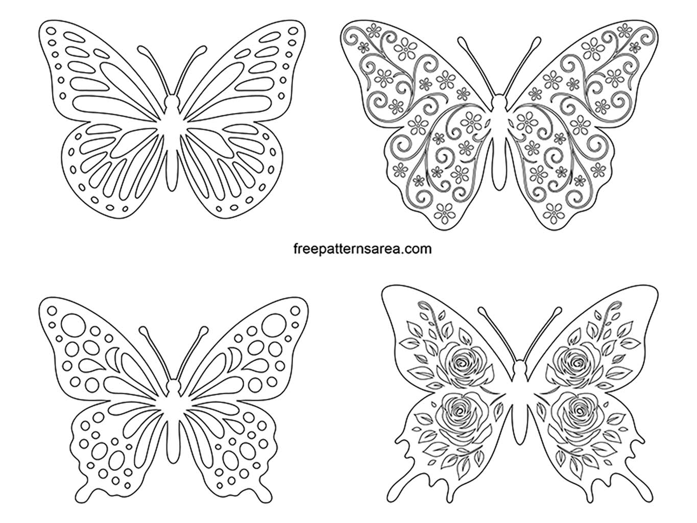 Free Butterfly Craft Templates Printable Outlines FreePatternsArea