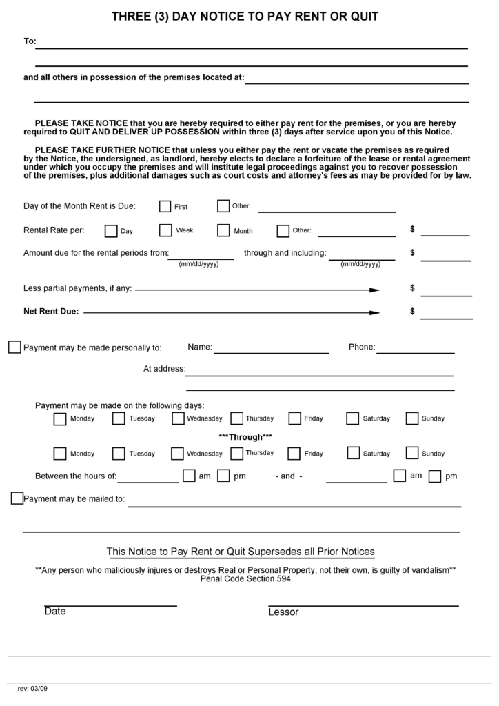 Free Printable Eviction Notice Forms Pdf - Printable We Love Printables