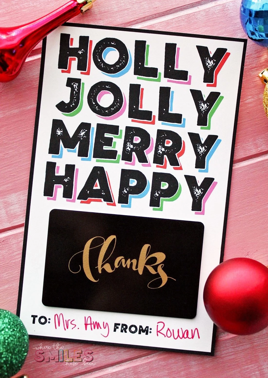 FREE Christmas Gift Card Holder Printable Attach Any Gift Card 