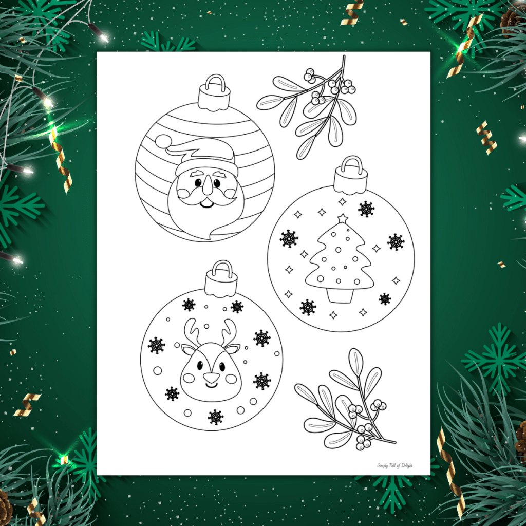 Free Christmas Ornament Coloring Pages For Kids Simply Full Of Delight