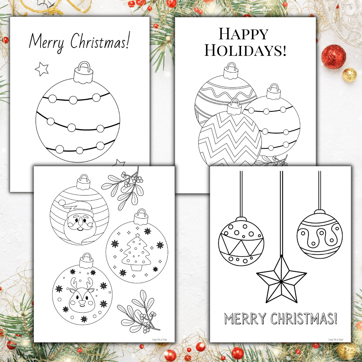 Free Christmas Ornament Coloring Pages For Kids Simply Full Of Delight