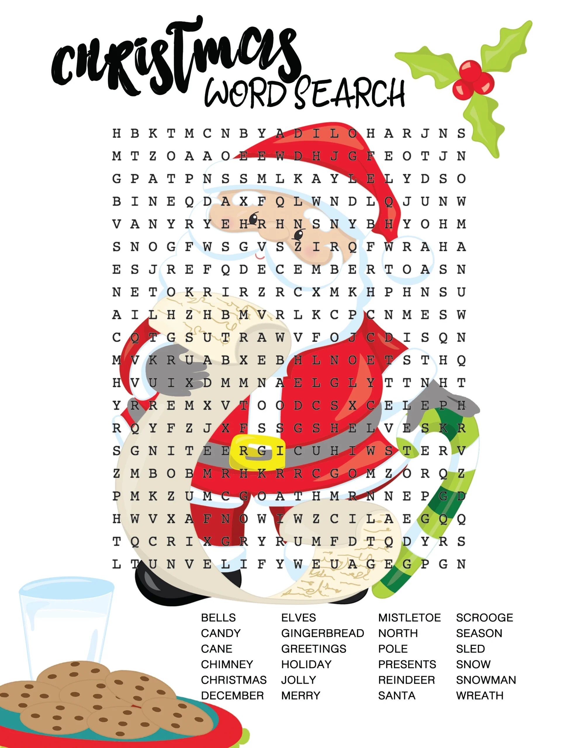 Free Christmas Printable Santa Word Search About A Mom