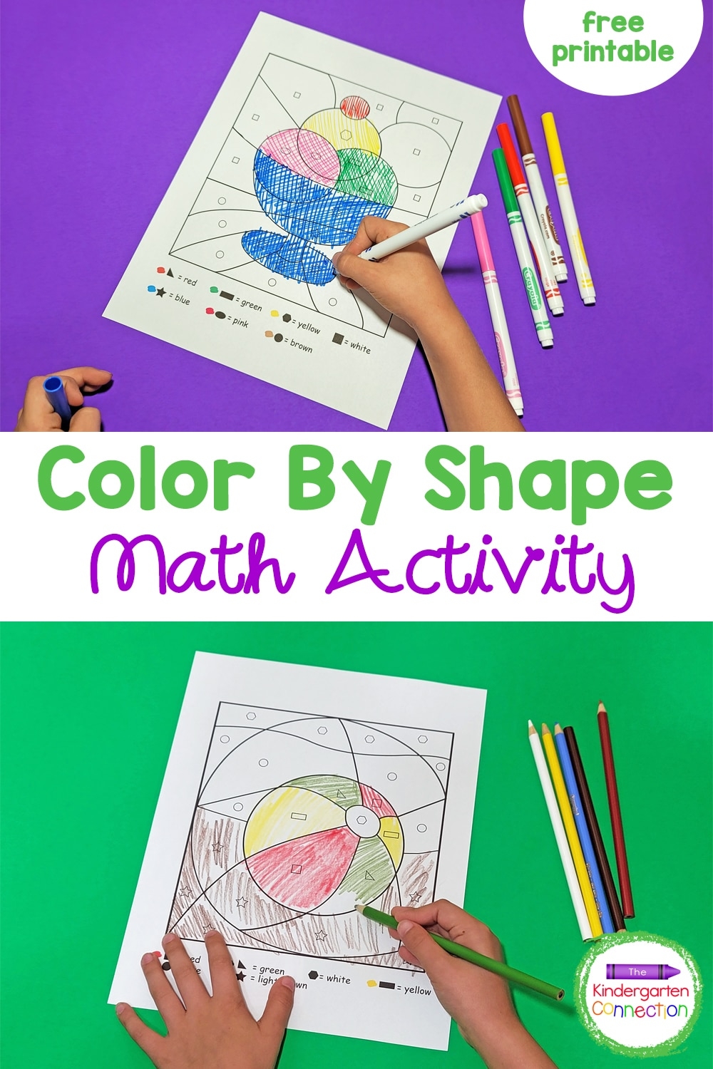 FREE Color By Shape Printables