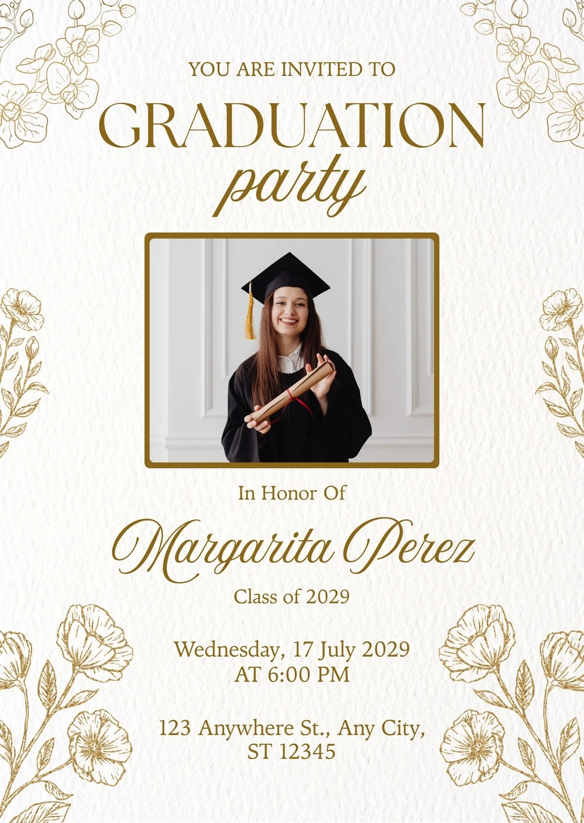 Free Custom Printable Graduation Invitation Templates Canva