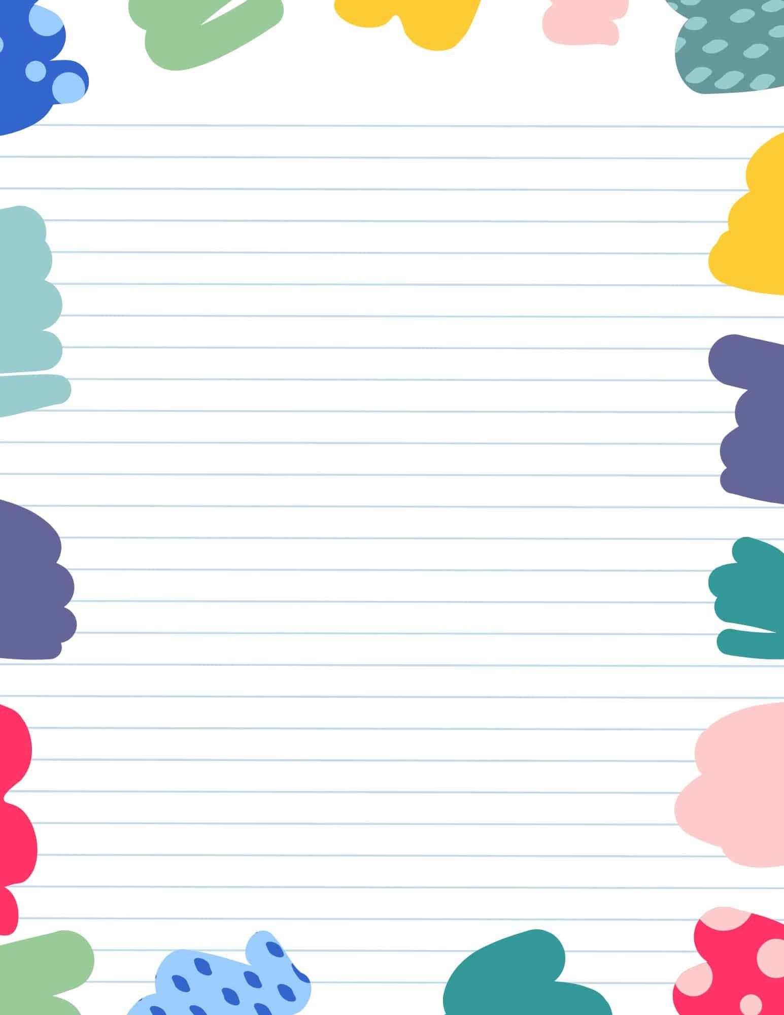 FREE Cute Lined Paper Borders PDF