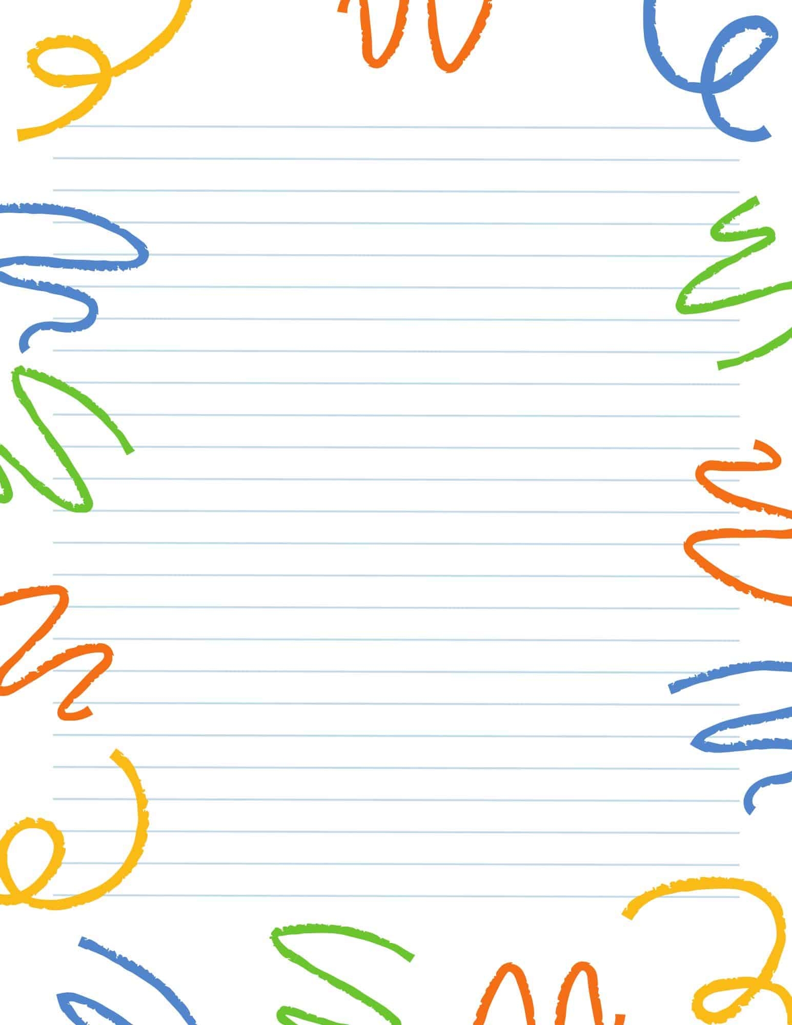 FREE Cute Lined Paper Borders PDF