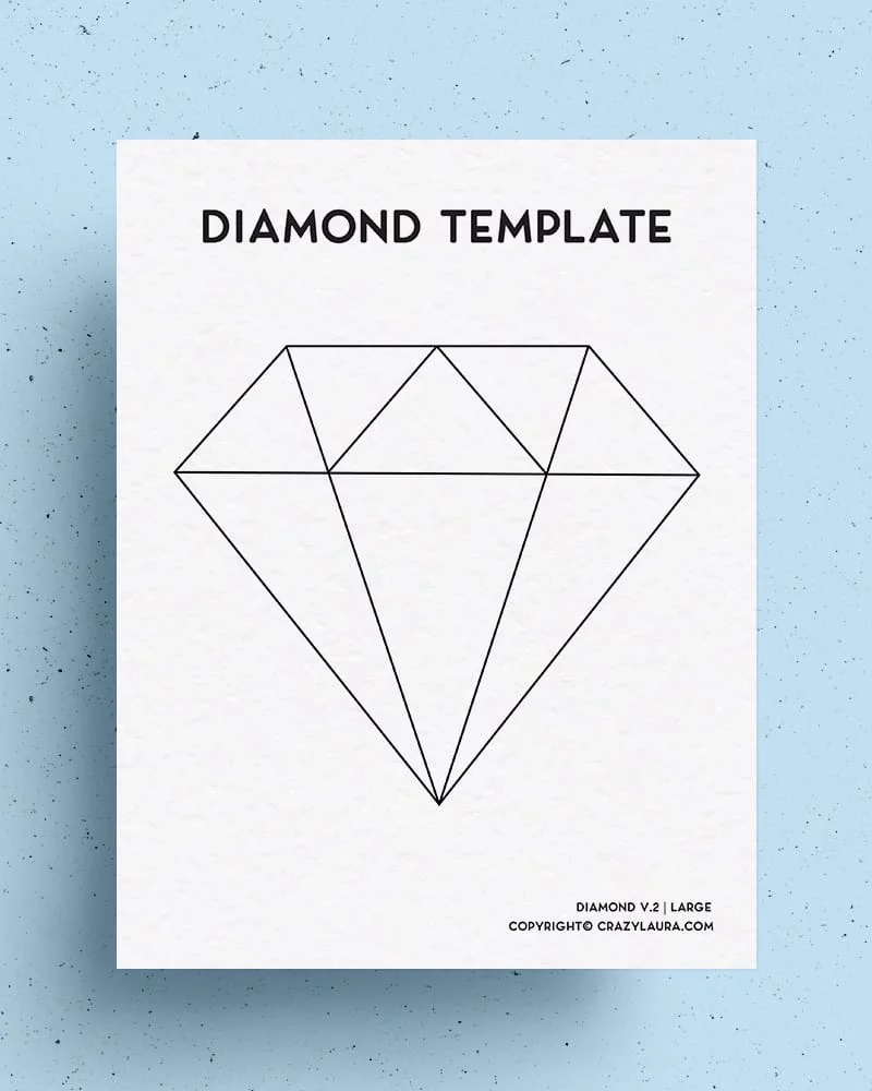 Free Diamond Template Outline Printable Sheets Crazy Laura