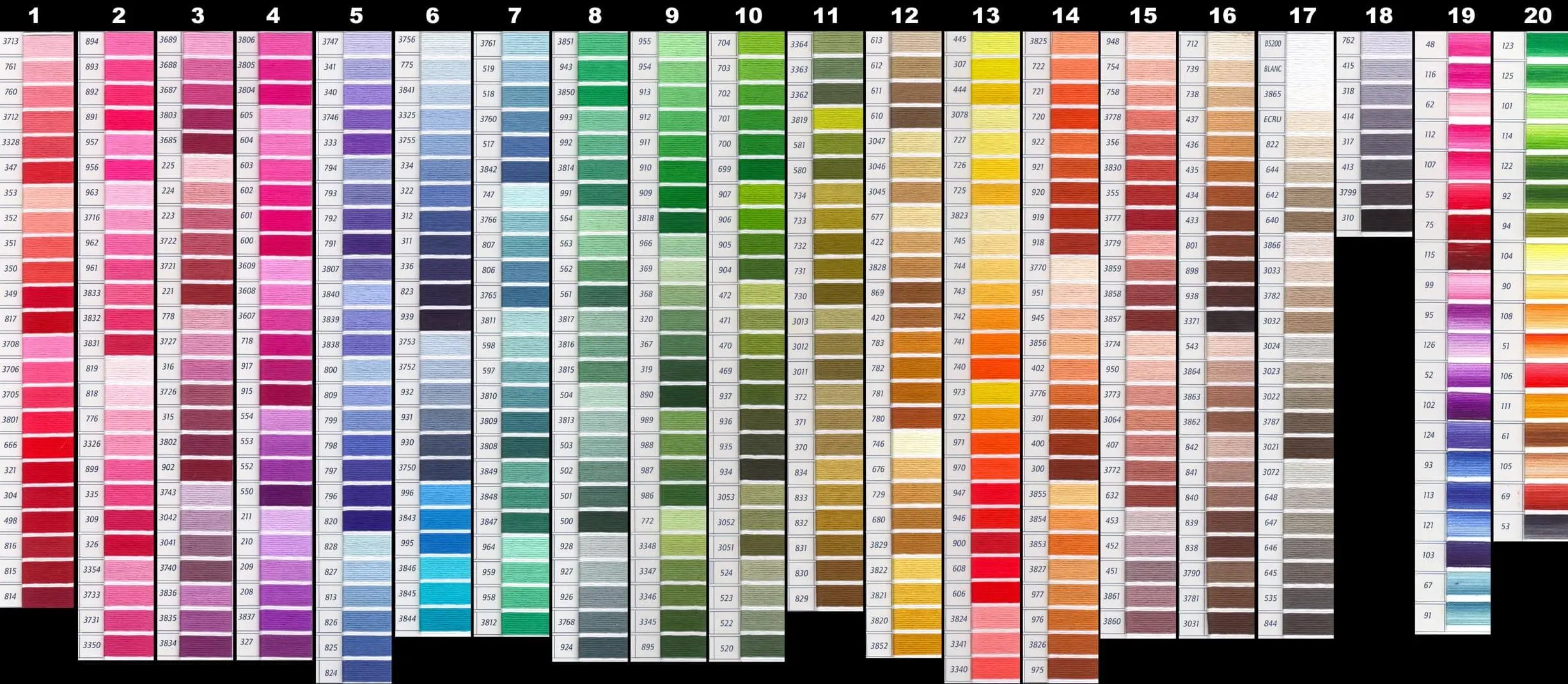 Free DMC Color Chart