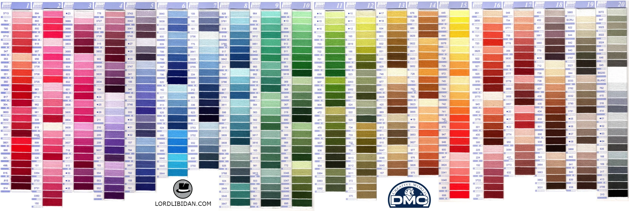 Free DMC Color Chart