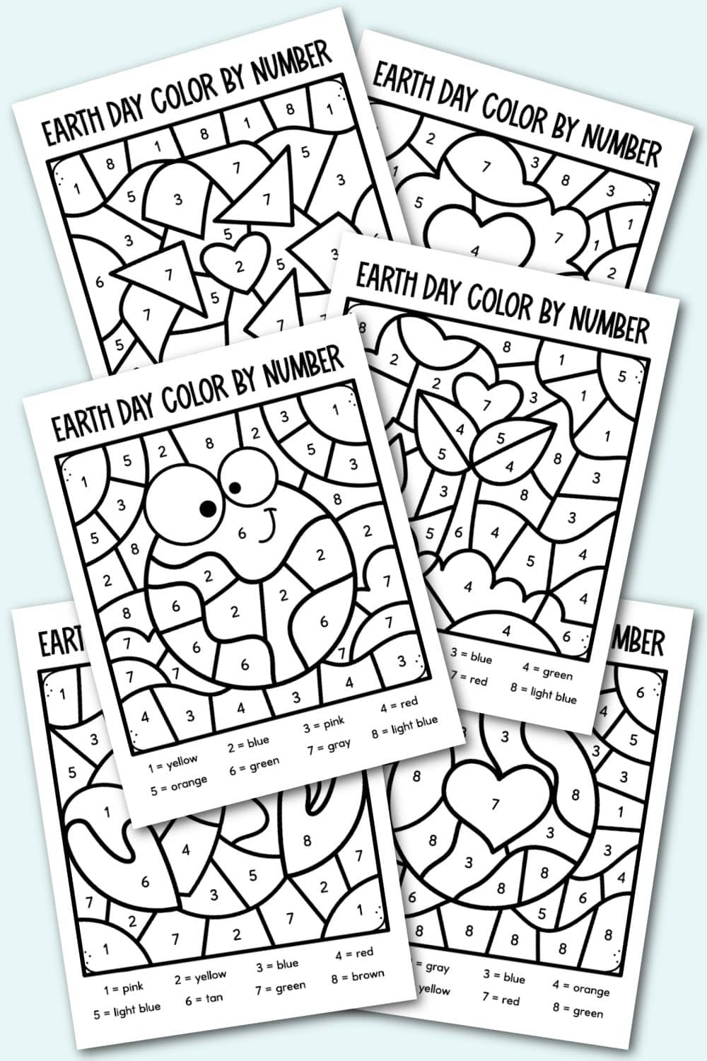 Free Earth Day Color By Number Printables Kara Creates