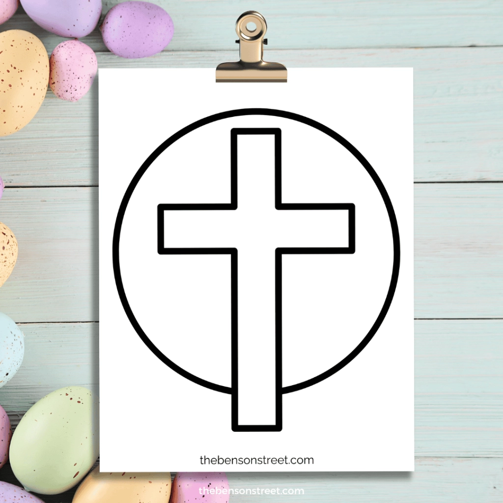 FREE Easter Cross Template Printable For Crafts Coloring