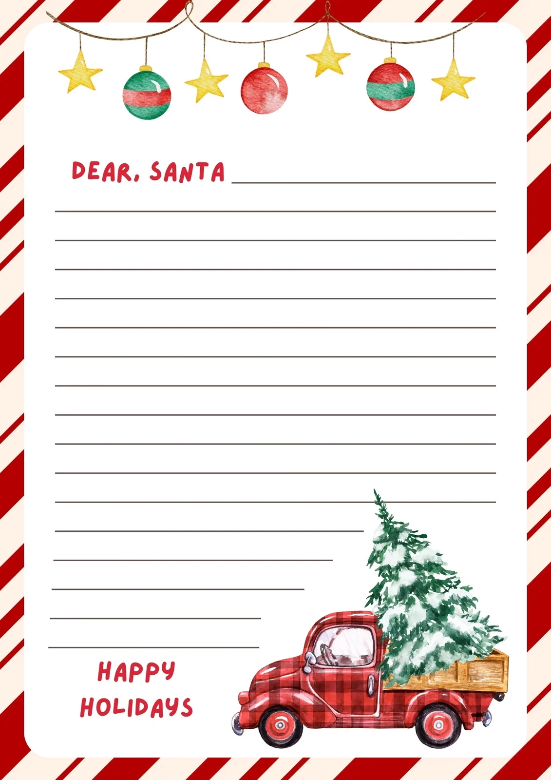 Free Editable Printable Santa Letterhead Templates Canva