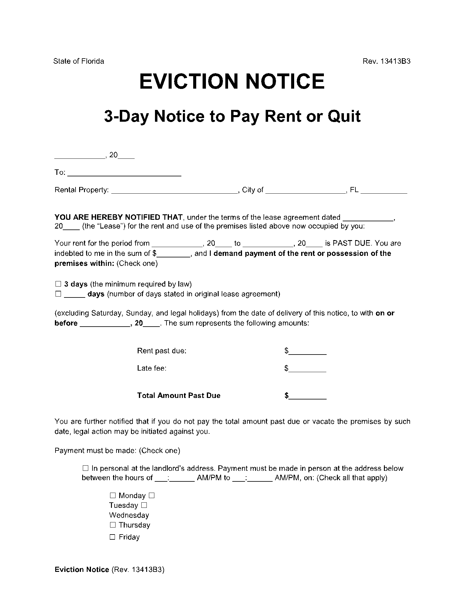 Free Eviction Notice Template PDF Word CocoDoc