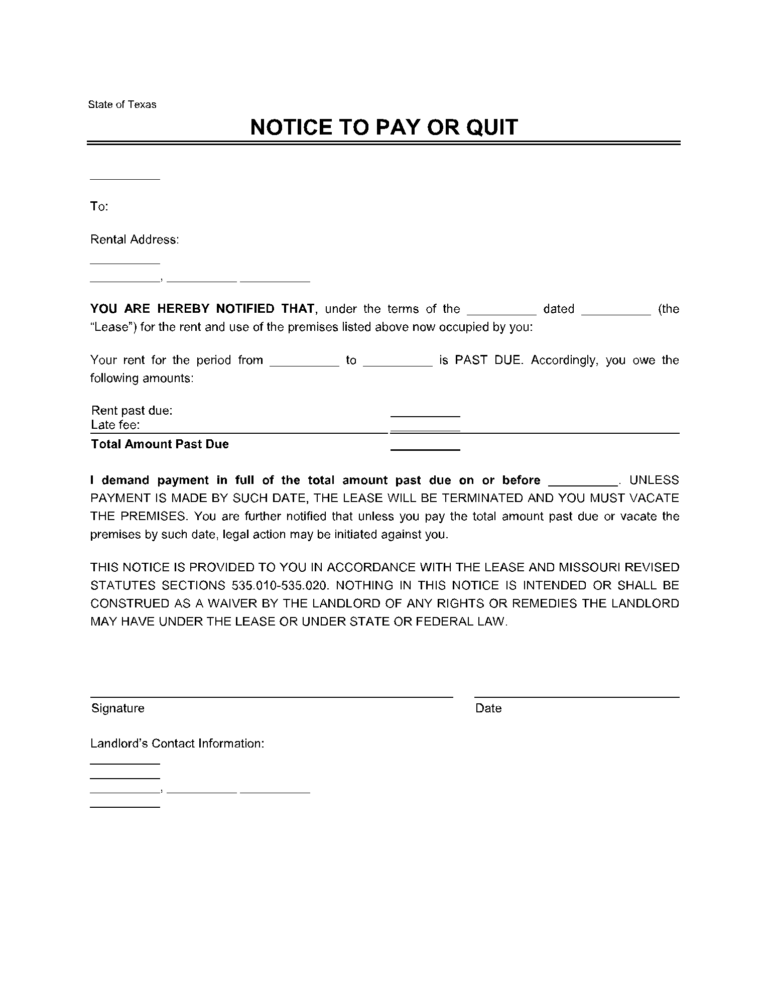 Printable Eviction Notice Forms - Printable We Love Printables