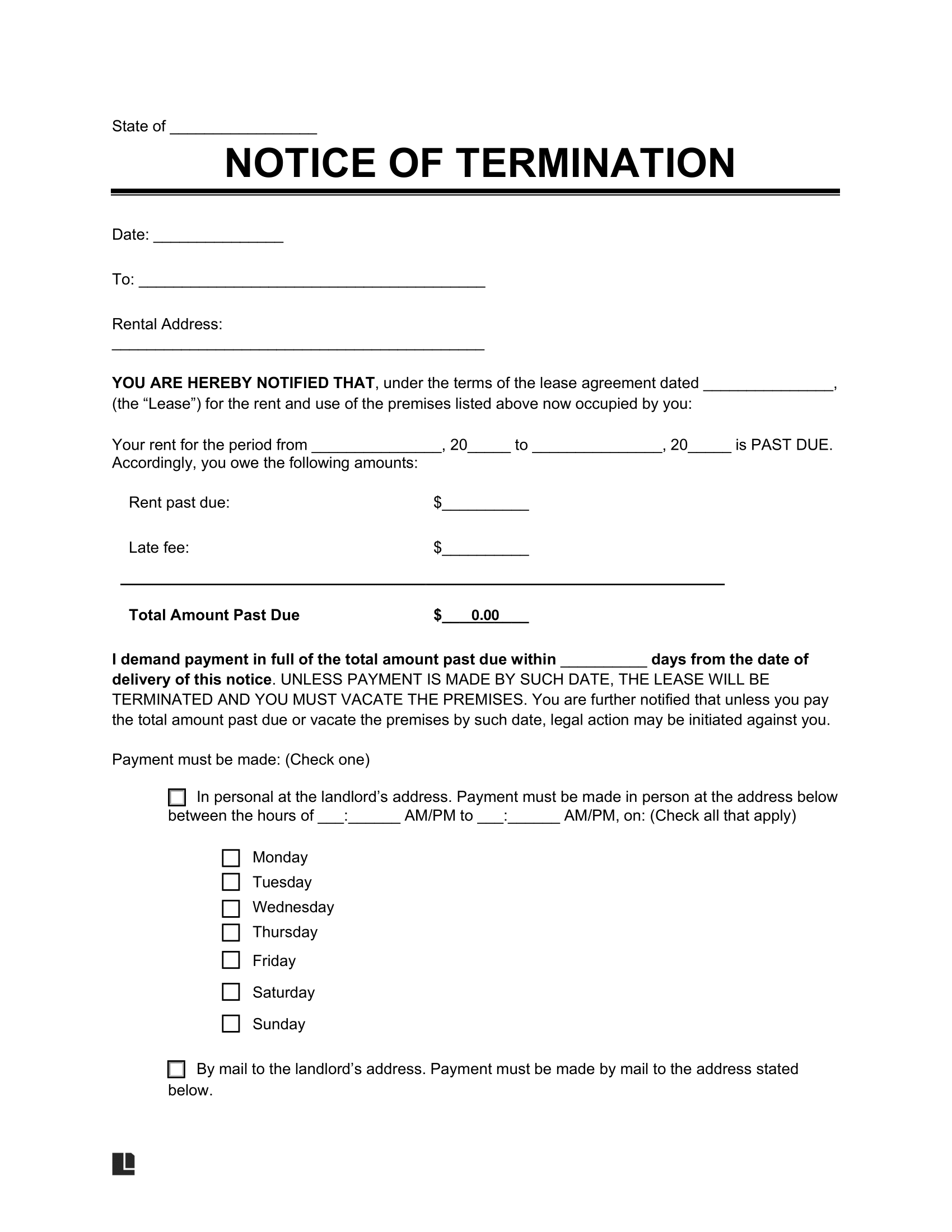 Free Eviction Notice Templates PDF amp Word Worksheets Library