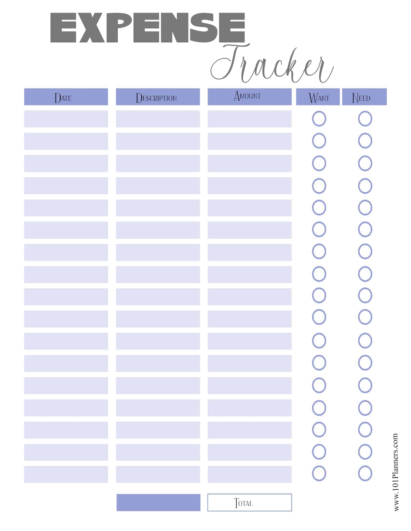 FREE Expense Tracker Printable Customize Online