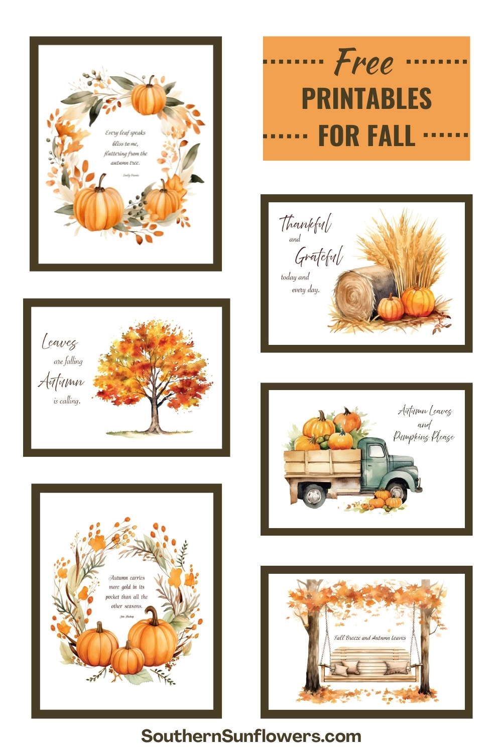 Free Fall Printables For Autumn Decorating 