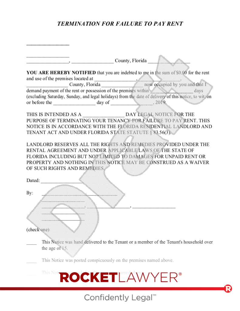 Eviction Notice Wording Template - Printable We Love Printables