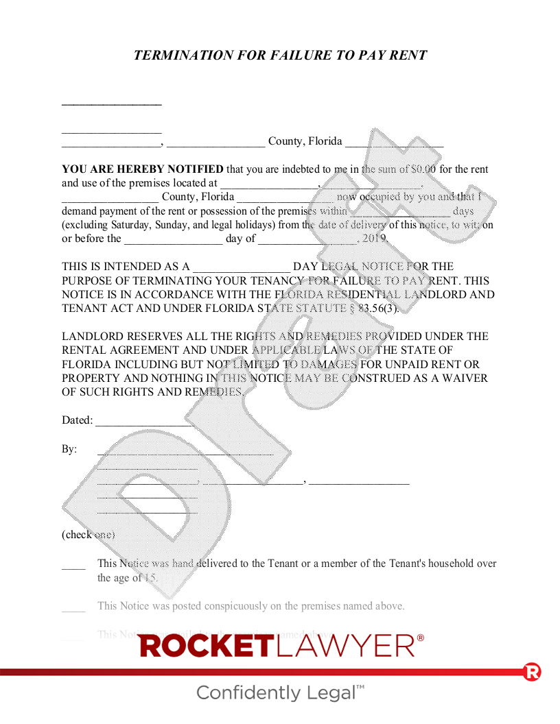 Free FL Eviction Notice Make Download Rocket Lawyer
