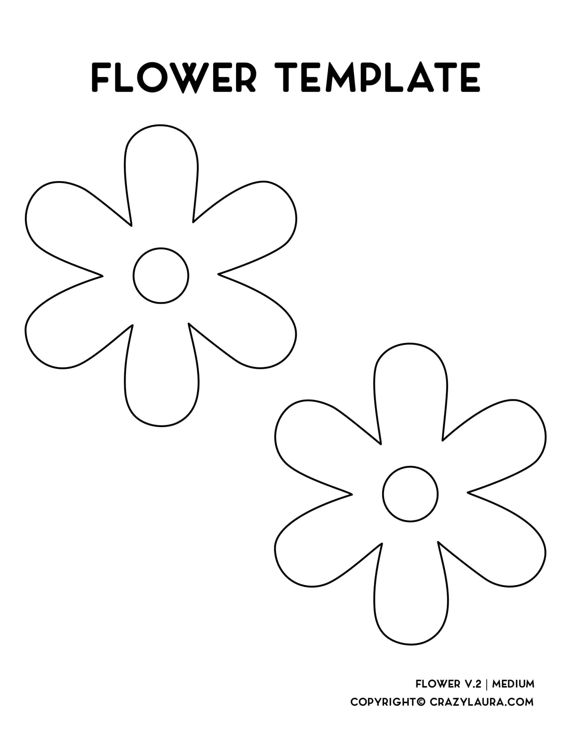 Free Flower Template Outline Stencil Printables Crazy Laura
