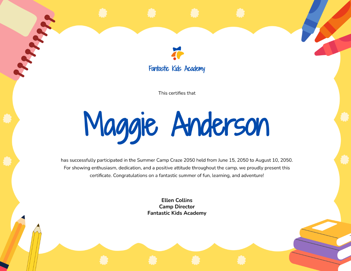 Free For Kids Certificate Template To Edit Online
