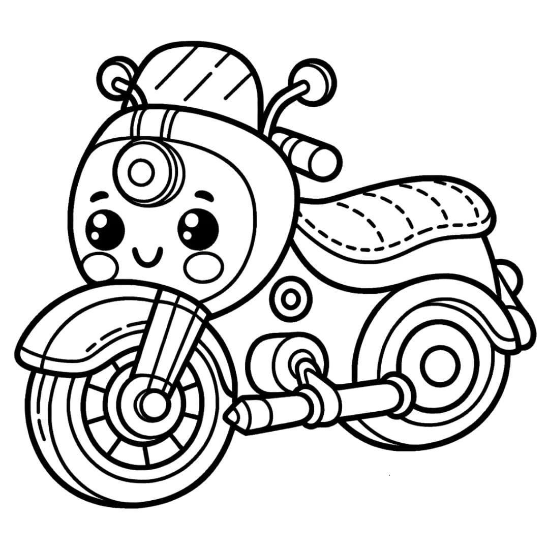Free Fun And Educational Motorcycle Coloring Page For Kindergarten