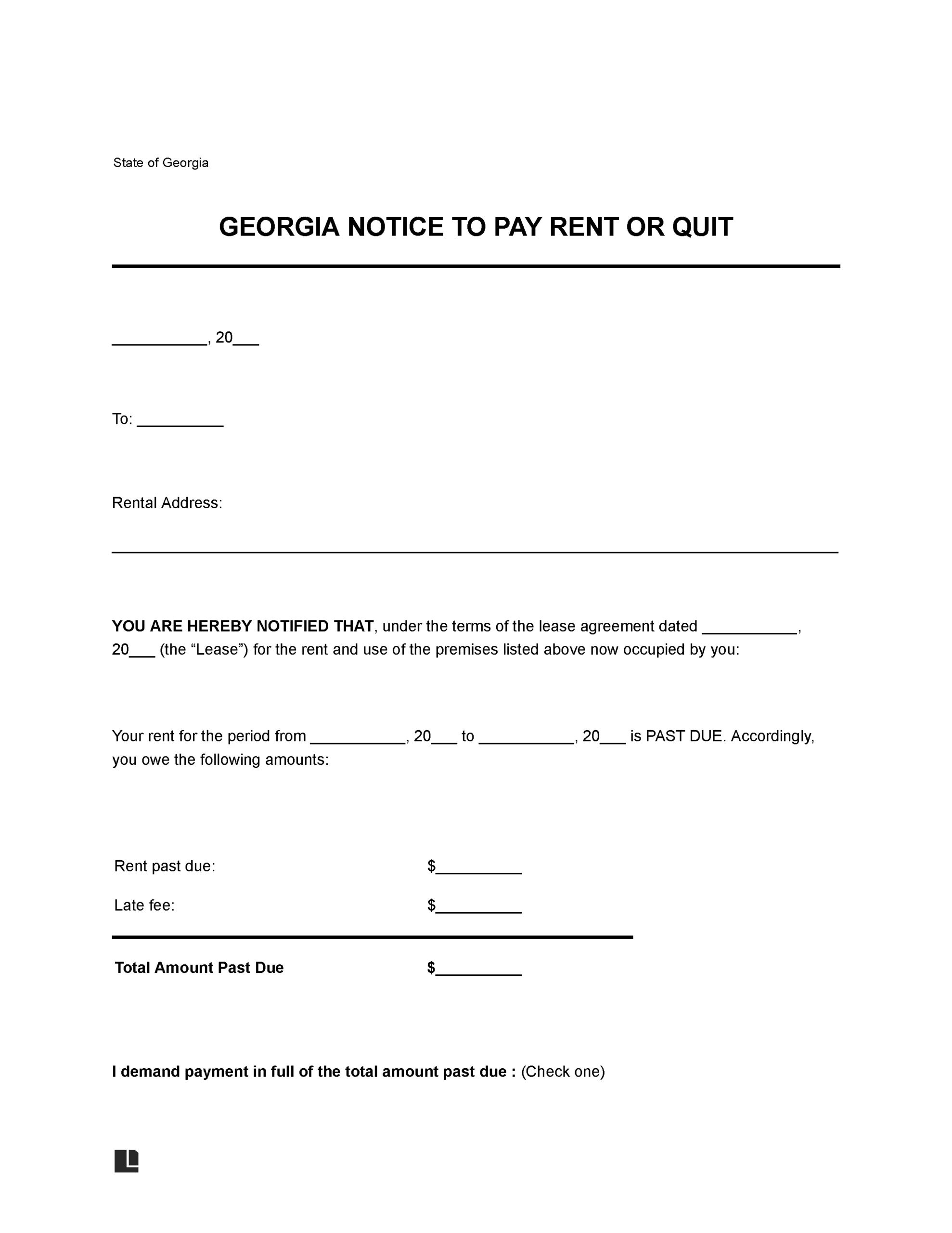 Free Georgia Eviction Notice Forms 3 Immediate 60 Day Eviction Notice Templates