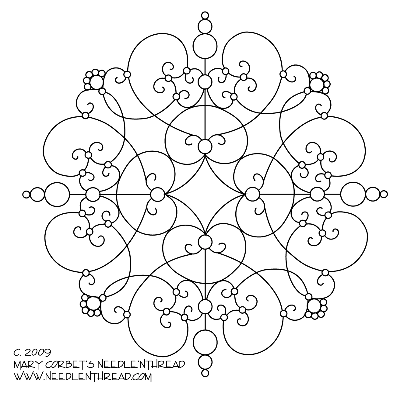 Free Hand Embroidery Pattern Another Scrolly Medallion NeedlenThread