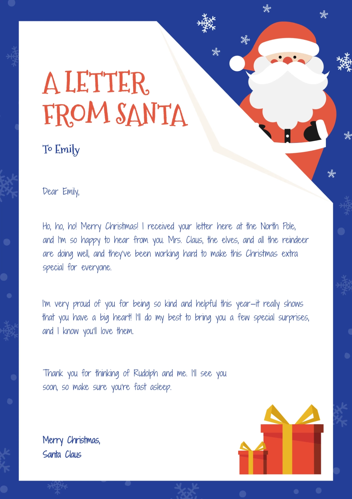 Free Handwritten Santa Letter Template To Edit Online