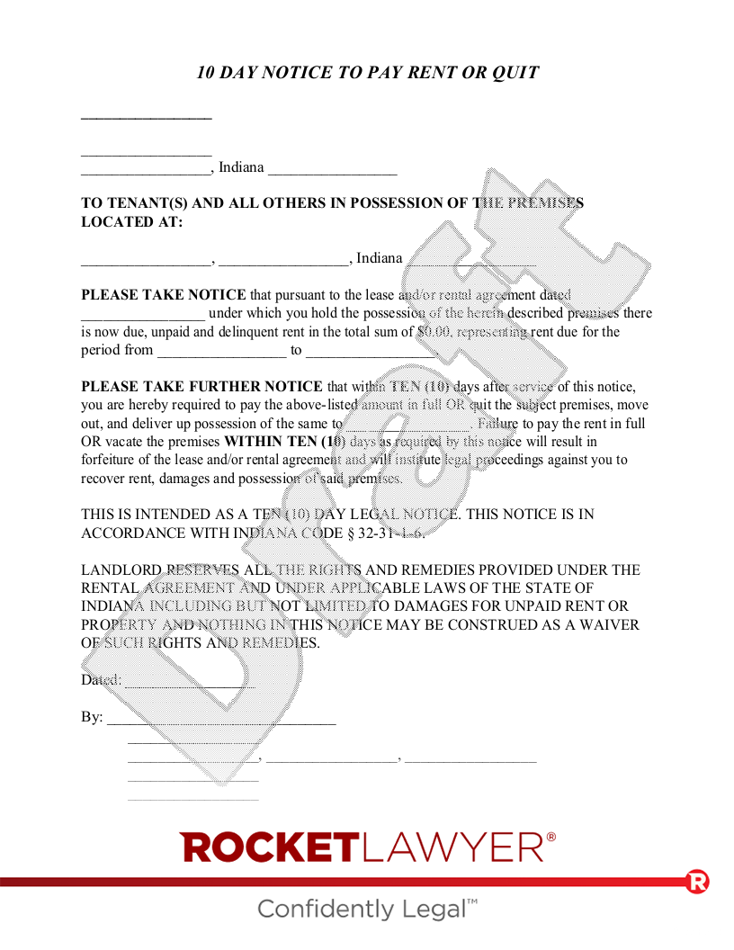 Free IN Eviction Notice Make Download Rocket Lawyer Free IN Eviction Notice Make Download Rocket Lawyer