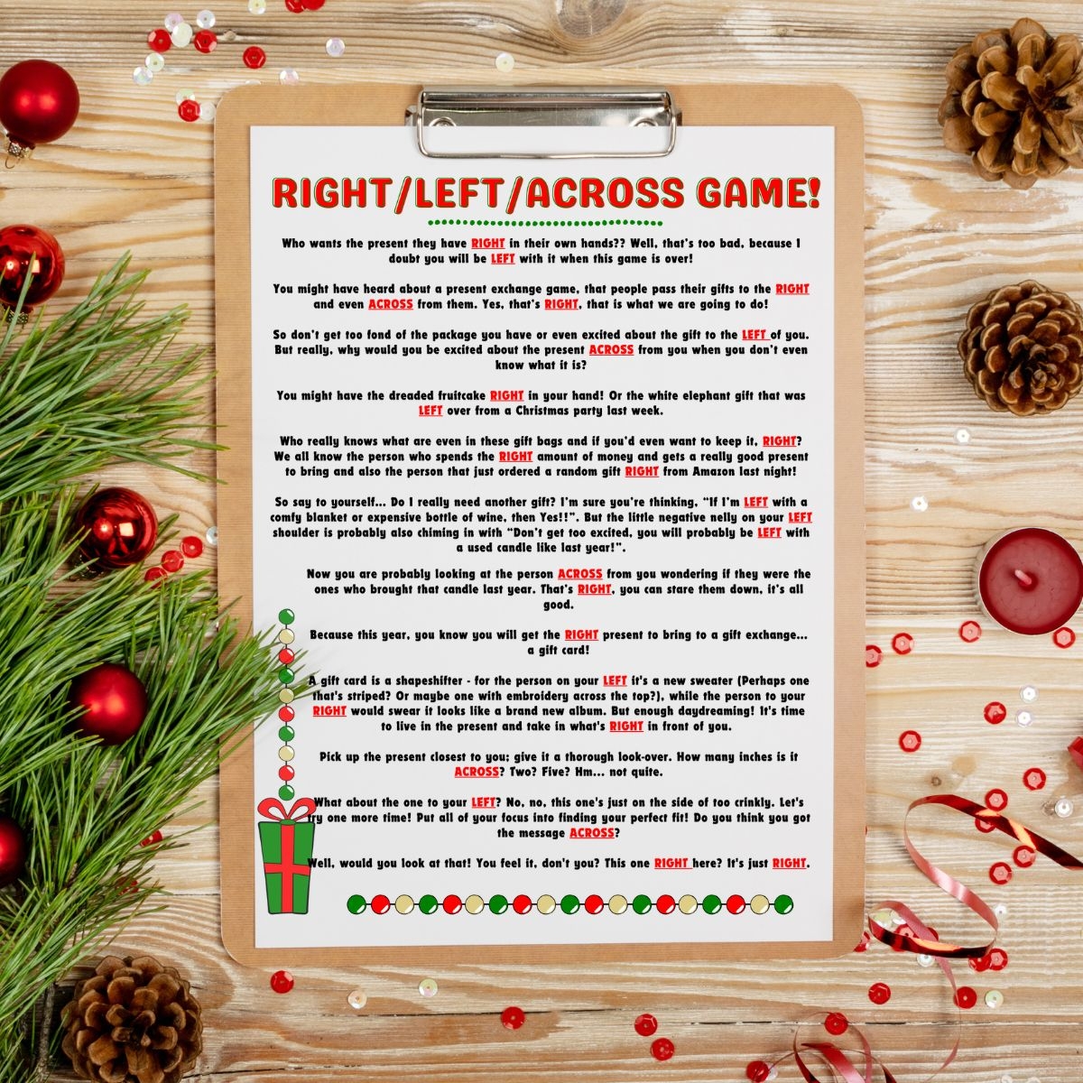 FREE Left Right Across Christmas Game Printable 2 Options Leap Of Faith Crafting FREE Left Right Across Christmas Game Printable 2 Options Leap Of Faith Crafting
