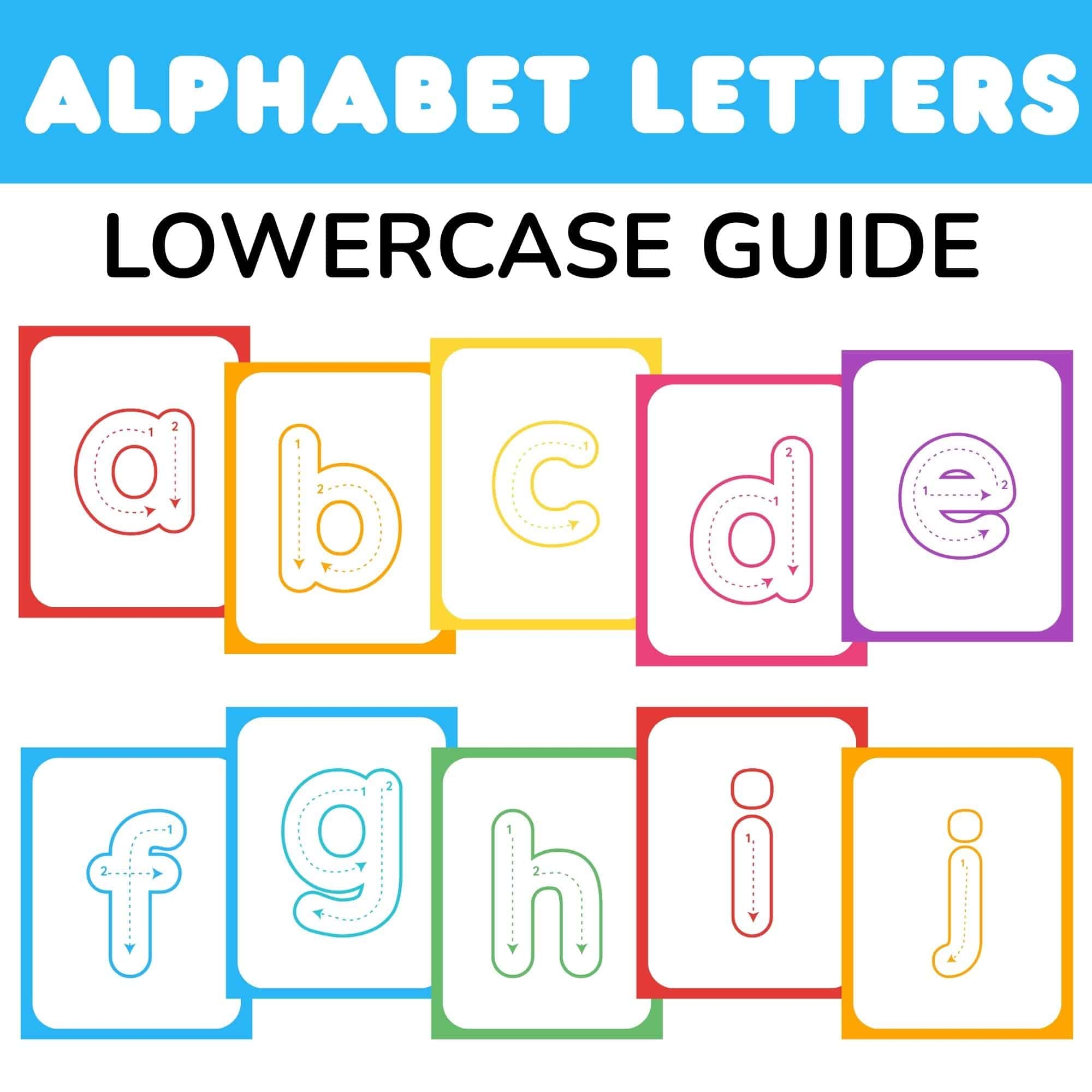 FREE Lower Case Alphabet Flashcards With Writing Guide
