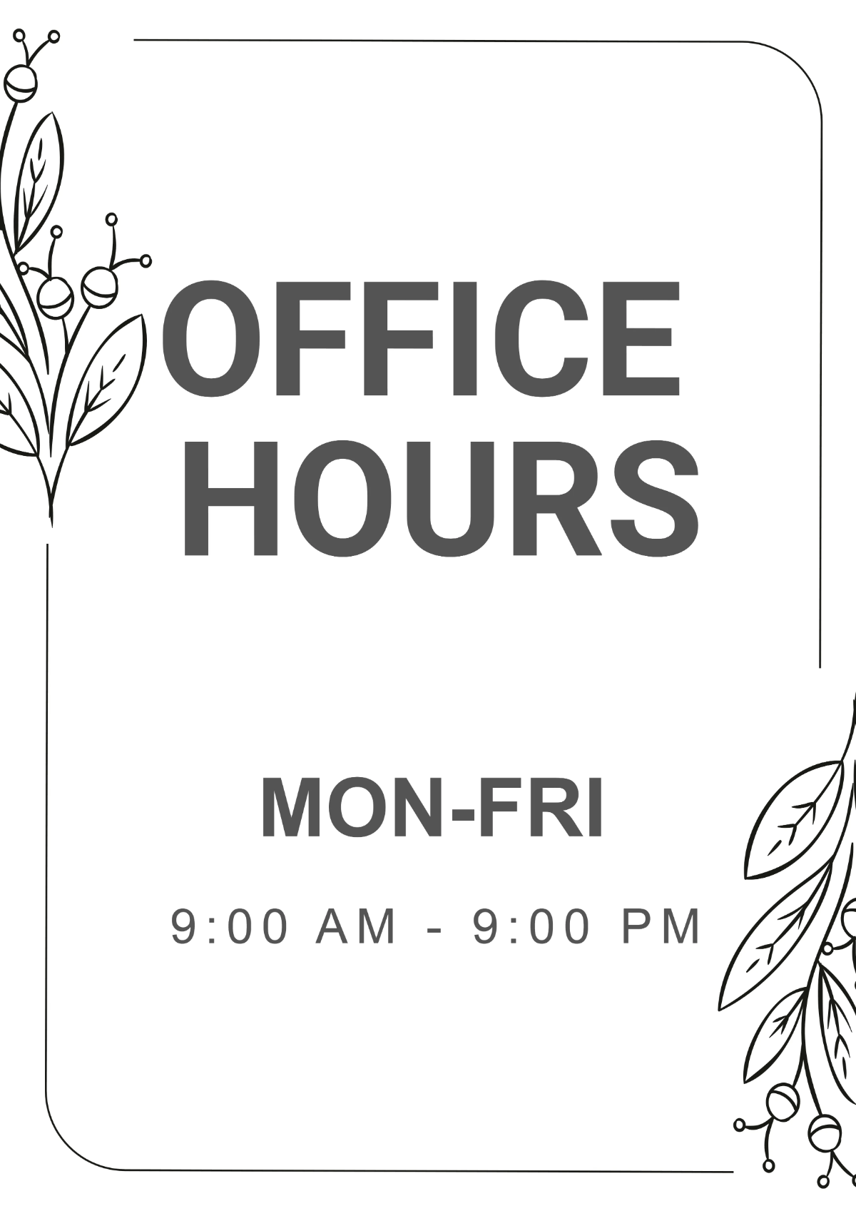 Free Office Sign Templates Editable And Printable