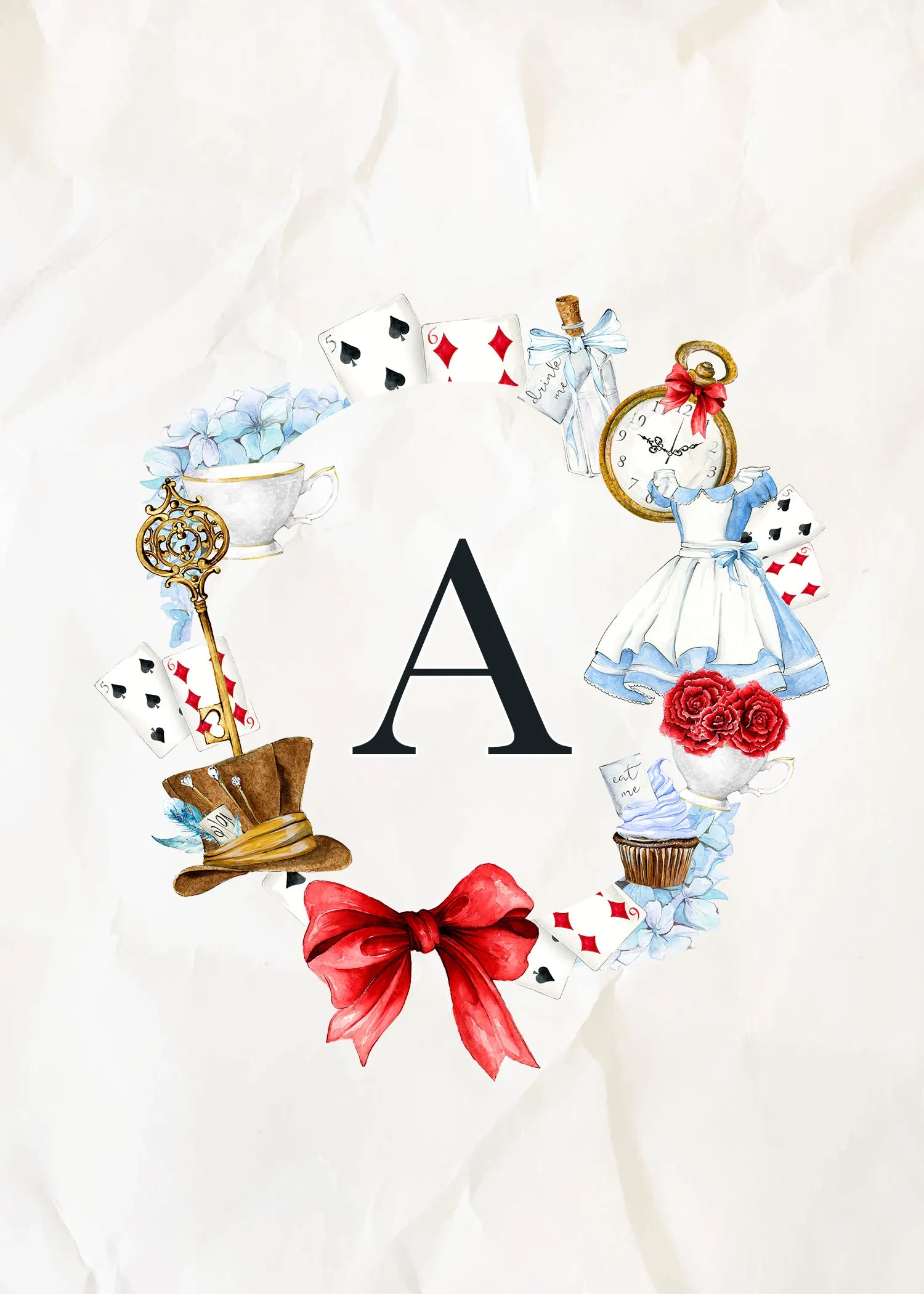 Free Printable Alice In Wonderland Monograms The Cottage Market