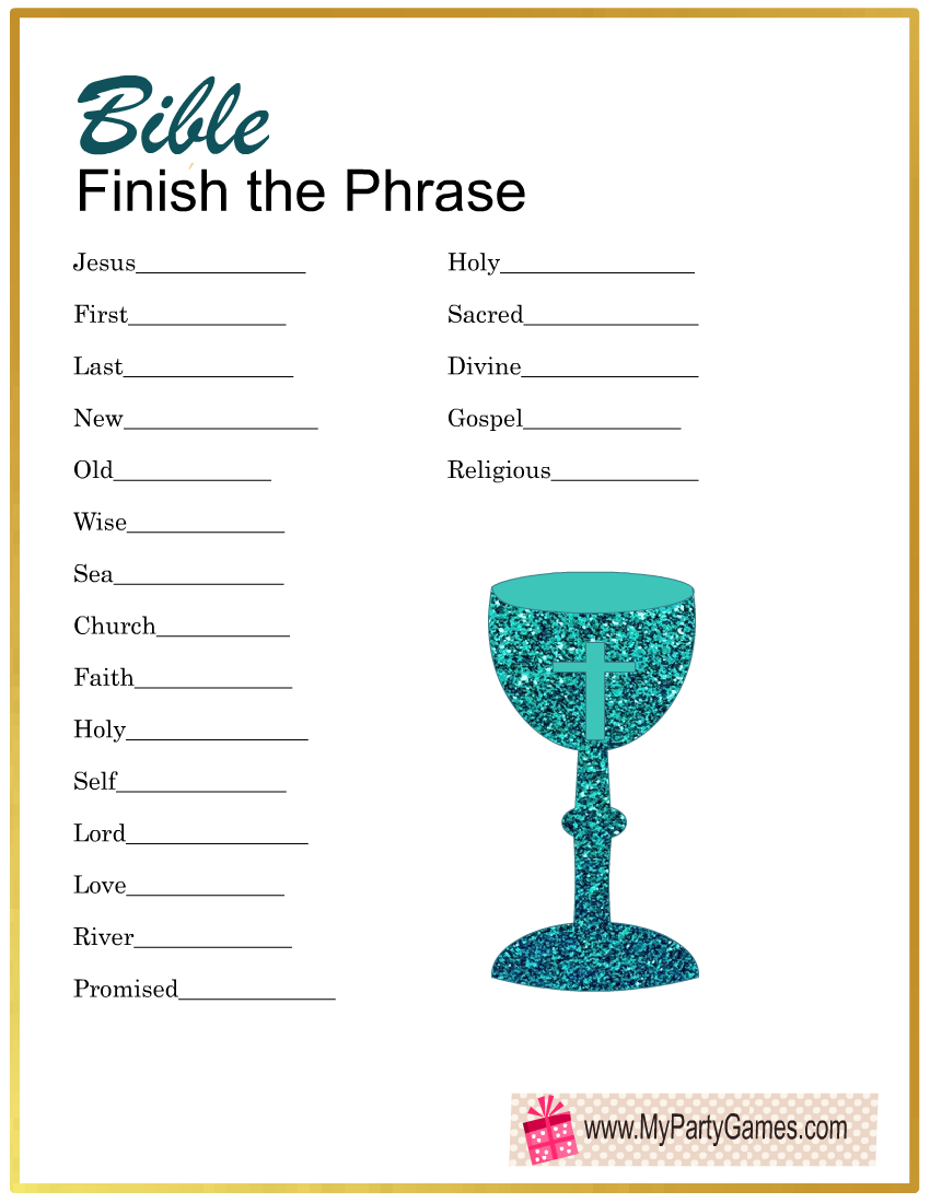 Free Printable Bible Finish The Phrase Game