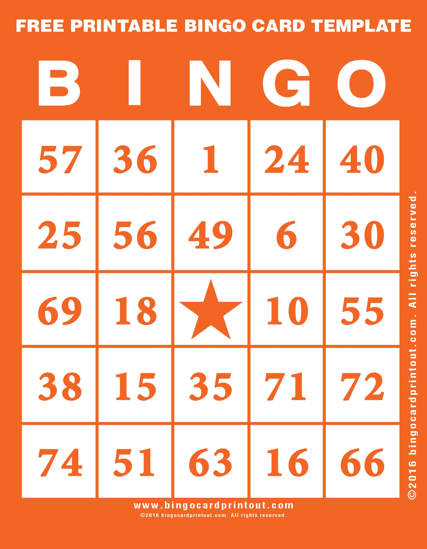 Free Printable Bingo Card Template BingoCardPrintout
