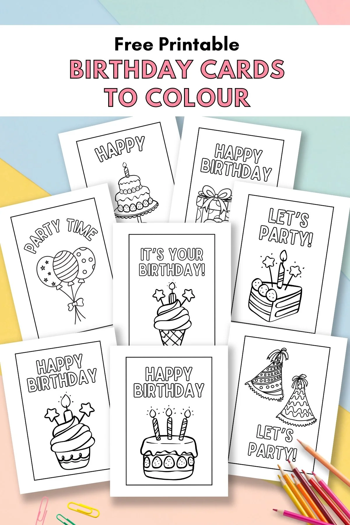 Free Printable Birthday Cards To Colour Gathering Beauty