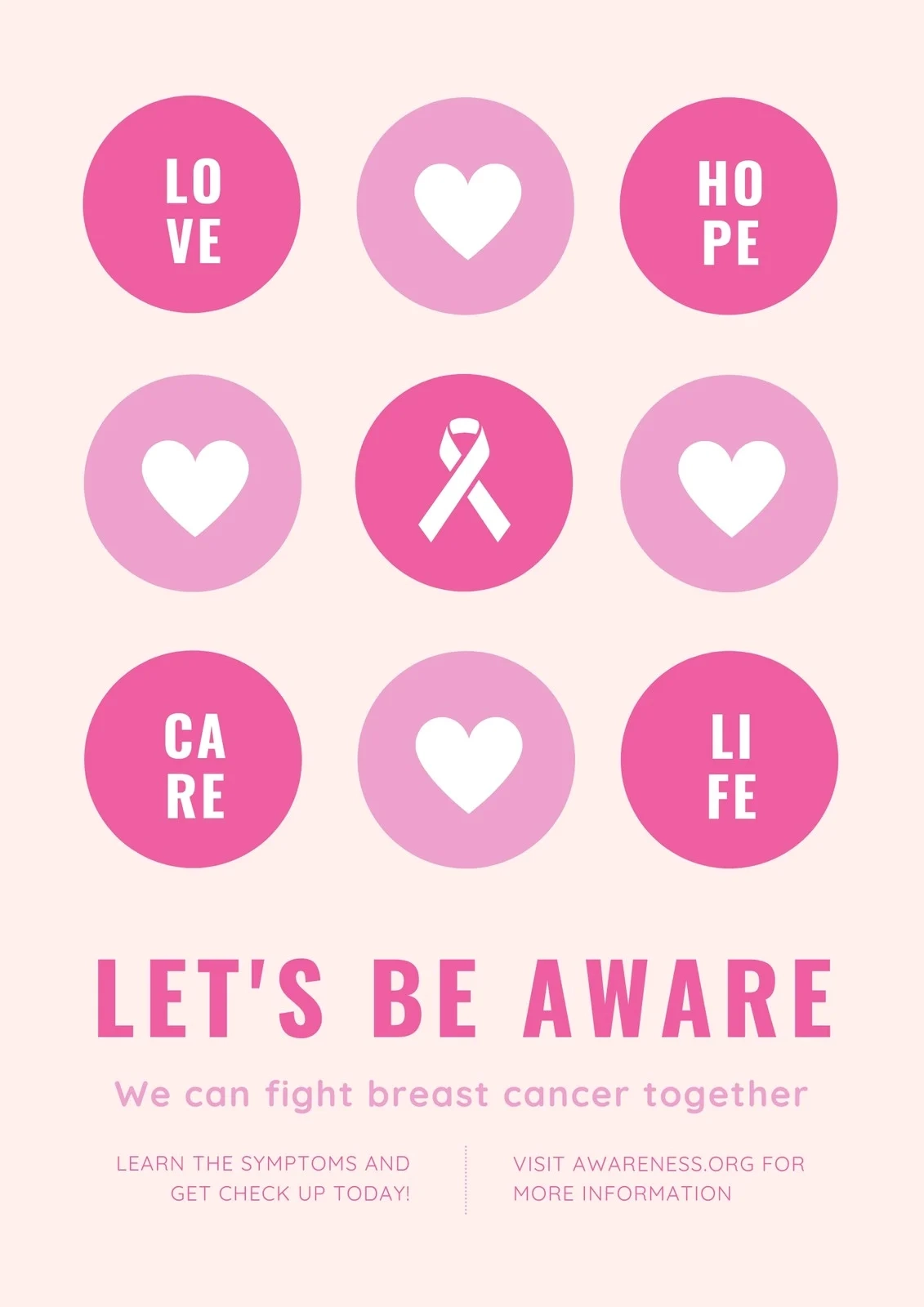 Free Printable Breast Cancer Awareness Poster Templates Canva