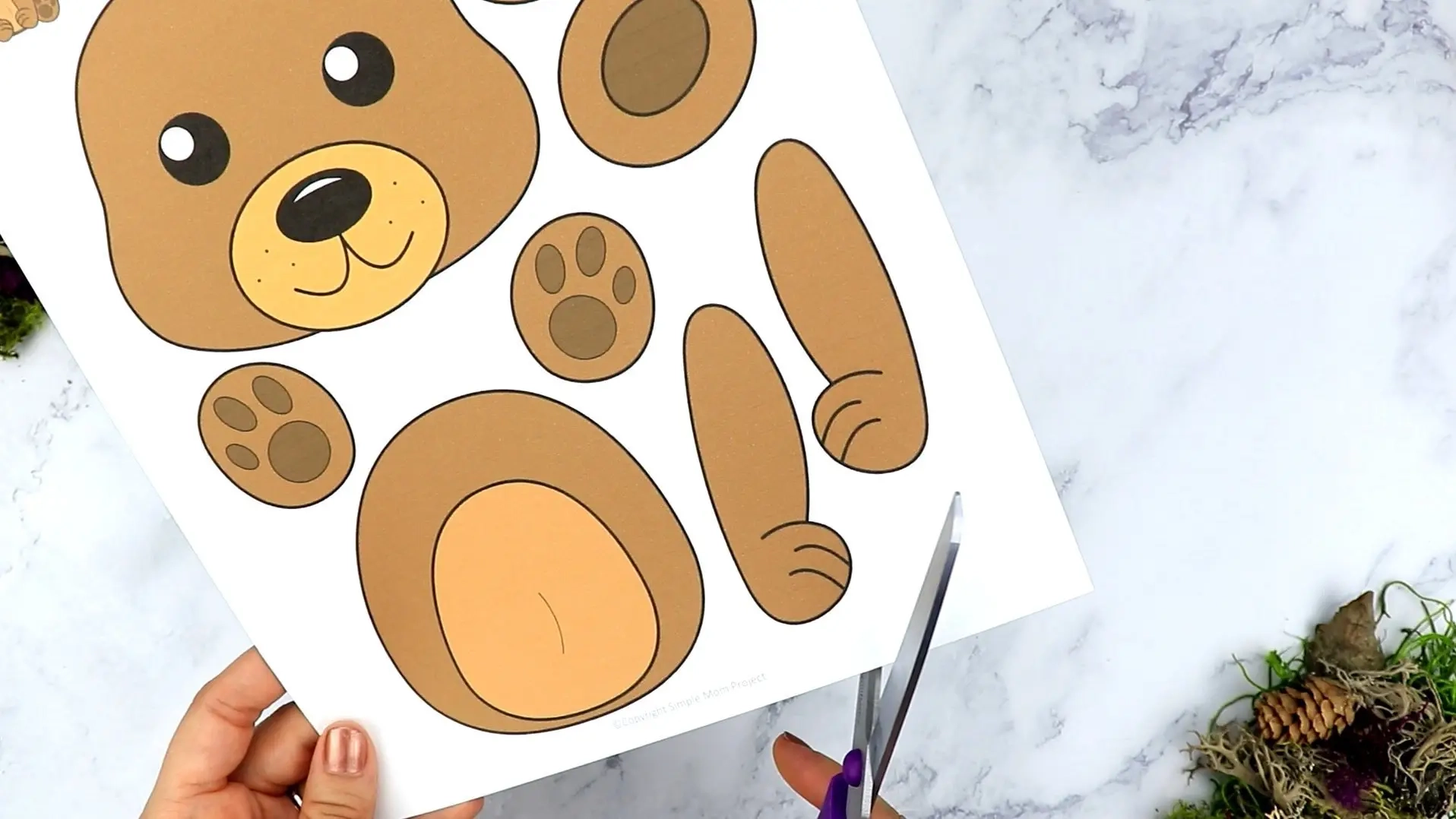 Free Printable Build a Bear Craft For Kids Woodland Teddy Bear Template